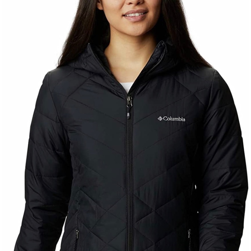 Columbia Heavenly Long Hooded Black Jacket Small